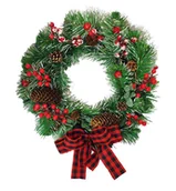 Ozdoby bożonarodzeniowe - TRADYCYJNY STROIK ŚWIĄTECZNY KRÓLEWSKI v2 SZYSZKI + JARZĘBINA 40cm - miniaturka - grafika 1