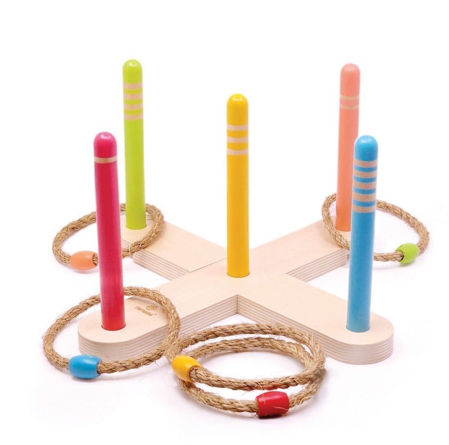 Svoora drewniana gra w rzucanie pierścieniami na zewnątrz dla dzieci i rodziny 6 ż ringów