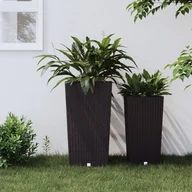 Pozostałe narzędzia ogrodowe - vidaXL Donica z pojemnikiem wewnętrznym, brązowa, 21/49 L, rattan PP - miniaturka - grafika 1