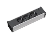 Przedłużacze i rozgałęźniki - Bachmann 333.1007 rozgałęziacz 3 x gniazdo sieciowe  Czarny, Szary - miniaturka - grafika 1