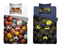 Pościel dla dzieci - Pościel bawełniana dziecięca świecąca 160x200 5552a koszykówka fluo - miniaturka - grafika 1