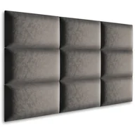 Meble modułowe i akcesoria - Muralo, Panel tapicerowany ścienny, Prostokąt, Grafitowy welur, 60x30 cm - miniaturka - grafika 1