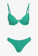 Stroje kąpielowe - Zielone Bikini Biustonosz z Usztywnianymi Miseczkami i Majtki Typu Figi Regulowanymi Ramiączkami Ellati - miniaturka - grafika 1