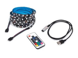 Zestaw taśma LED 5V IP20 5m - RGB + sterownik USB z pilotem RF do podświetlania TV - Taśmy LED Zestaw taśma LED 5V IP20 5m - RGB + sterownik USB z pilotem RF do podświetlania TV - Taśmy LED - miniaturka - grafika 1