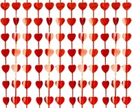 Dekoracje i nakrycia stołu na imprezę - Godan Kurtyna serca metaliczna 100 x 200 cm czerwona - miniaturka - grafika 1