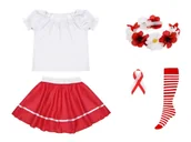 Dresy i komplety dla dziewczynek - ZESTAW NARODOWY BIAŁO-CZERWONY 134-140 5el - miniaturka - grafika 1