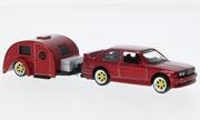 Samochody i pojazdy dla dzieci - Maisto Bmw M3 (E30) Red With Caravan 1988 1:64 23039 - miniaturka - grafika 1
