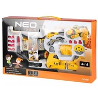 Samochody i pojazdy dla dzieci - Koparka 4w1 spycharka spychacz młot pojazd budowlany zabawka dla dzieci NEO Tools GD041 - miniaturka - grafika 1