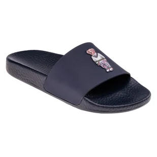 Klapki POLO RALPH LAUREN PU/MADRAS BEAR-POLO SLIDE-SN-SLI 809892944001 – Granatowy - Klapki i japonki damskie - miniaturka - grafika 1