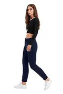 Spodnie sportowe damskie - Trendyol Granatowy niebieski Podstawowy Jogger spodnie dresowe damskie, Navy, XL - miniaturka - grafika 1