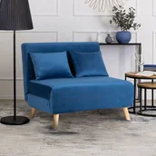 Fotele - Fotel Rozkładany Leżanka Wypoczynkowy MARRY 2 do Spania Granatowy - miniaturka - grafika 1