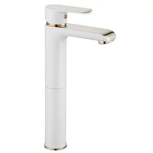 Rea Bateria umywalkowa Bateria umywalkowa Bloom white gold Wysoka B9931 - Baterie umywalkowe - miniaturka - grafika 1