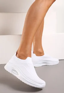Białe Wsuwane Buty Sportowe na Koturnie z Perforacją Mellarina - Moda i Uroda OUTLET - miniaturka - grafika 1