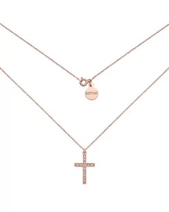 Naszyjnik z różowego złota z krzyżem wysadzanym SWAROVSKI® CRYSTAL - Naszyjniki - miniaturka - grafika 1
