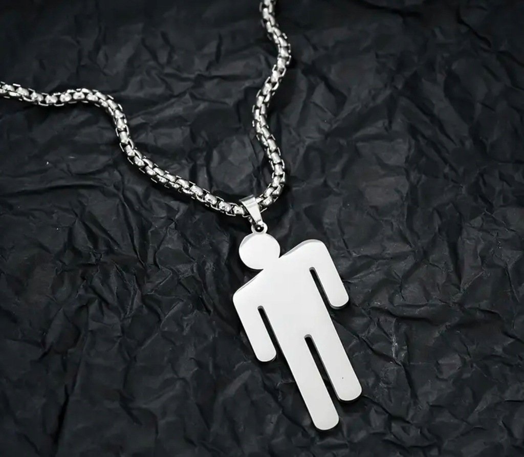 Naszyjnik wisiorek Billie Eilish bad guy srebrny prezent