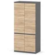 Szafy - Szafa Do Przedpokoju Loft 80cm Garderoba Półki Drążek Szary Dąb Sonoma - miniaturka - grafika 1