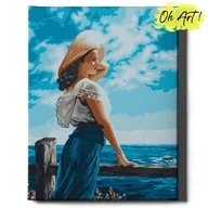 Malowanie po numerach - Obraz Malowanie Po Numerach 40X50 cm / Dziewczyna W Niebieskim / Oh Art - miniaturka - grafika 1