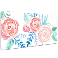 Obrusy i serwetki - Podkładka mata ochrona biurka Jasne kwiaty 100x50cm, Dywanomat - miniaturka - grafika 1