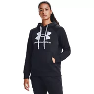 Bluzy sportowe damskie - Damska bluza treningowa UNDER ARMOUR  Rival Fleece Logo Hoodie - miniaturka - grafika 1