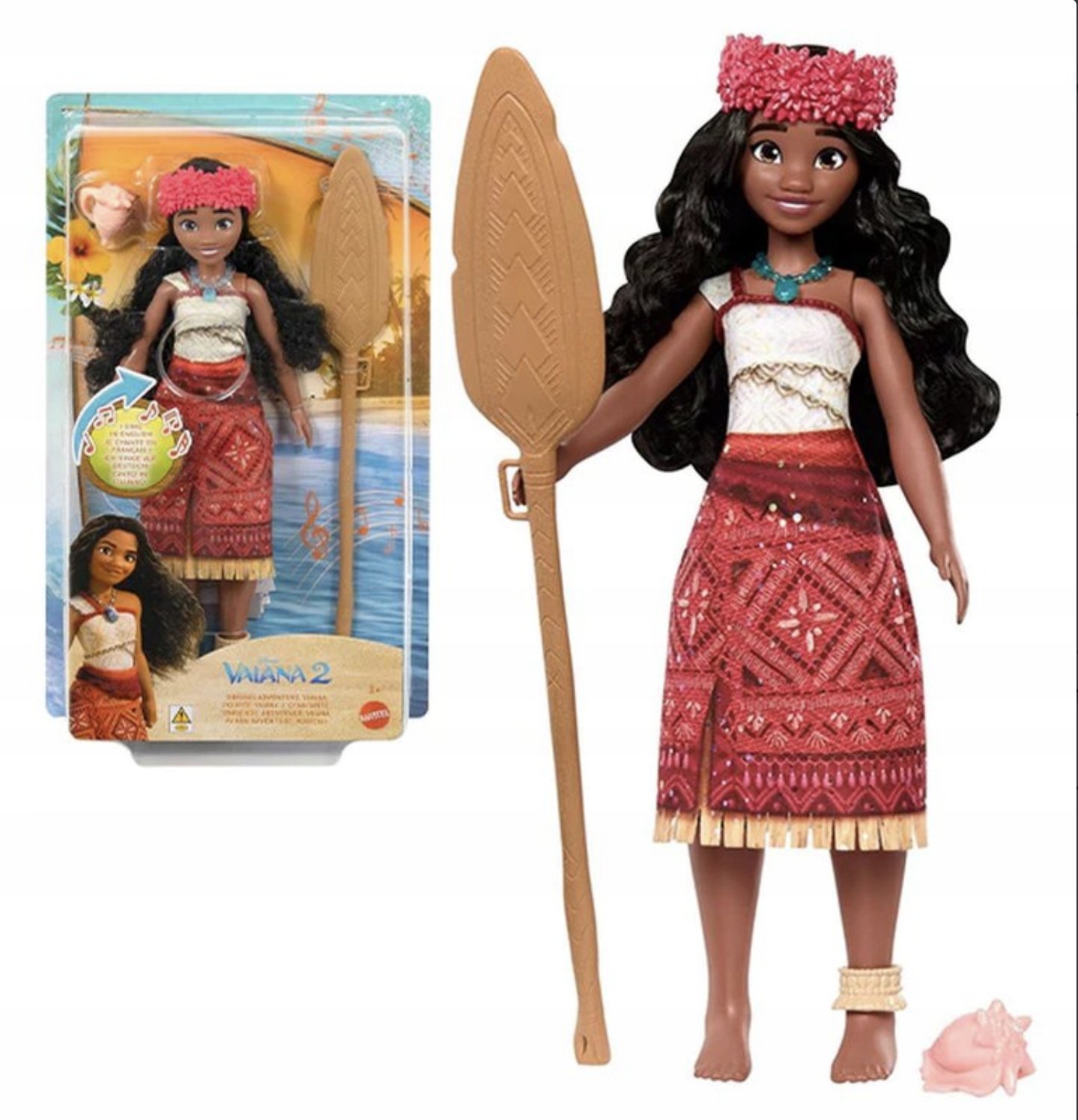Lalka interaktywna Mattel Disney Moana 2 Singing Adventure Moana 32 cm