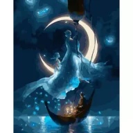 Malowanie po numerach - Twoje Hobby Malowanie po numerach czarne płótno - Księżycowa.. - miniaturka - grafika 1