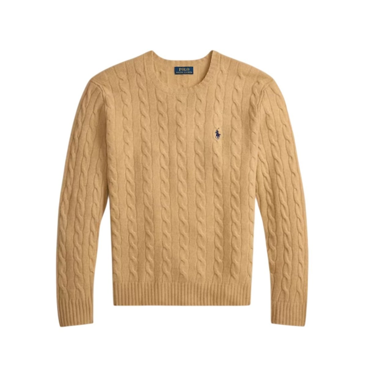 maglioni uomo ralph lauren - lscablecnpp long sleeve pullover - cammello