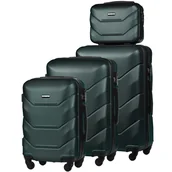 Walizki - Zestaw 4 Twardych Walizek z ABS-u (XL+M+S+BC) Zielony - miniaturka - grafika 1