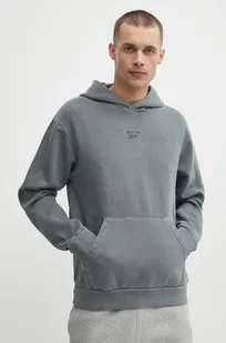 Reebok bluza męska kolor szary z kapturem gładka 100200156 - Bluzy męskie - miniaturka - grafika 1