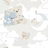Tapety - Noordwand Tapeta Mondo baby Hug Bears, niebiesko-beżowa - miniaturka - grafika 1