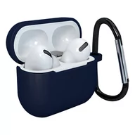 Akcesoria do słuchawek - Hurtel Etui do AirPods 3 silikonowy miękki pokrowiec na słuchawki + brelok karabińczyk zawieszka ciemnoniebieski (case D) - miniaturka - grafika 1