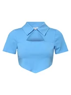 Koszulki i topy damskie - Noisy May - T-shirt damski  Kirsten, niebieski - miniaturka - grafika 1