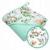 Okrycia kąpielowe dla dzieci - OKRYCIE KĄPIELOWE KAPTUREK 95x95 RĘCZNIK ANKRAS - miniaturka - grafika 1