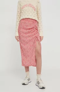 Pepe Jeans spódnica BLAKE kolor czerwony midi prosta - Spódnice - miniaturka - grafika 1