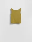 Koszulki i topy damskie - Reserved - Dopasowany top - zielony - miniaturka - grafika 1