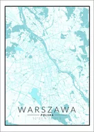 Plakaty - Galeria Plakatu, Plakat, Warszawa mapa blue, 42x59,4 cm - miniaturka - grafika 1