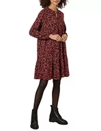 Sukienki - People Tree Damska sukienka w kwiaty Sahana na co dzień, bordowa, 16, Burgund, 42 - miniaturka - grafika 1