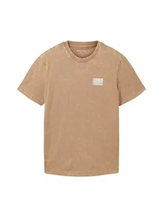 Koszulki męskie - TOM TAILOR Męski t-shirt w spranym wyglądzie, 24048 - Desert Fawn, S - grafika 1