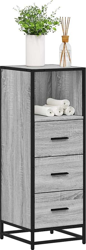 vidaXL Szafka łazienkowa Sonoma Szara 35x37,5x100 cm Drewno klejone