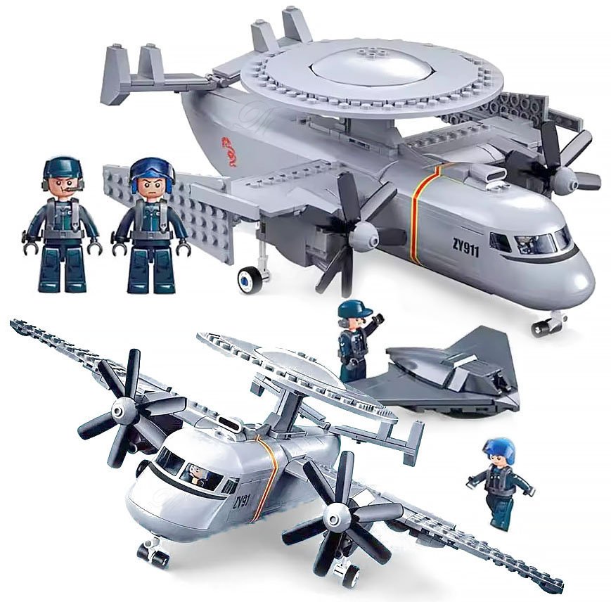 SAMOLOT WOJSKOWY 0911 klocki KJ-600S konstrukcyjne płytka lotnisko figurki