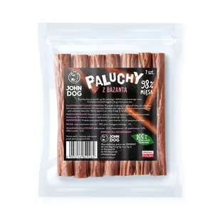 John Dog Paluchy z BAŻANTA 7szt. 98% mięsa John Dog - Przysmaki dla psów - miniaturka - grafika 1