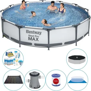 Pakiet komfortowy do basenu - Bestway Steel Pro MAX 366x76 cm okrągły - Baseny ogrodowe - miniaturka - grafika 1
