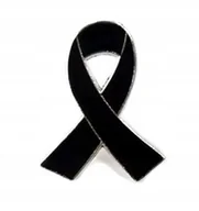 Broszki - PIN, PRZYPINKA, BROSZKA, PLAKIETKA -SYMBOL ŻAŁOBY - CZARNA WSTĄŻKA ŻAŁOBNA - miniaturka - grafika 1
