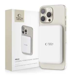 PB10 LIFEMAG MAGSAFE POWER BANK 5000MAH POWERBANK BATERIA MAGNETYCZNA ZAPASOWA DO IPHONE 12 13 14 15 16 PRO MAX / PLUS - WHITE - Powerbanki - miniaturka - grafika 1