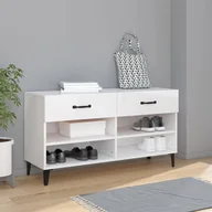 Szafki na buty - Szafka na buty, wysoki połysk, biała, 102x35x55 cm - miniaturka - grafika 1