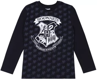 Bluzki damskie - Czarna Bluzka Chłopięca Hogwarts Harry Potter - grafika 1