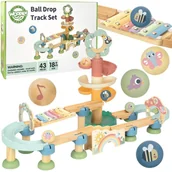 Klocki - WOOPIE GREEN Drewniany Tor Kulkowy z Efektami Dźwiękowymi Cymbałki FSC - miniaturka - grafika 1