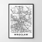 Obrazy i zdjęcia na płótnie - Plakat Mapa Wrocław - miniaturka - grafika 1