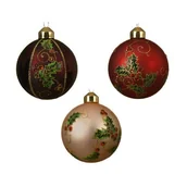 Bombki - Bombka dekorowana szklana różne kolory 8 cm - miniaturka - grafika 1