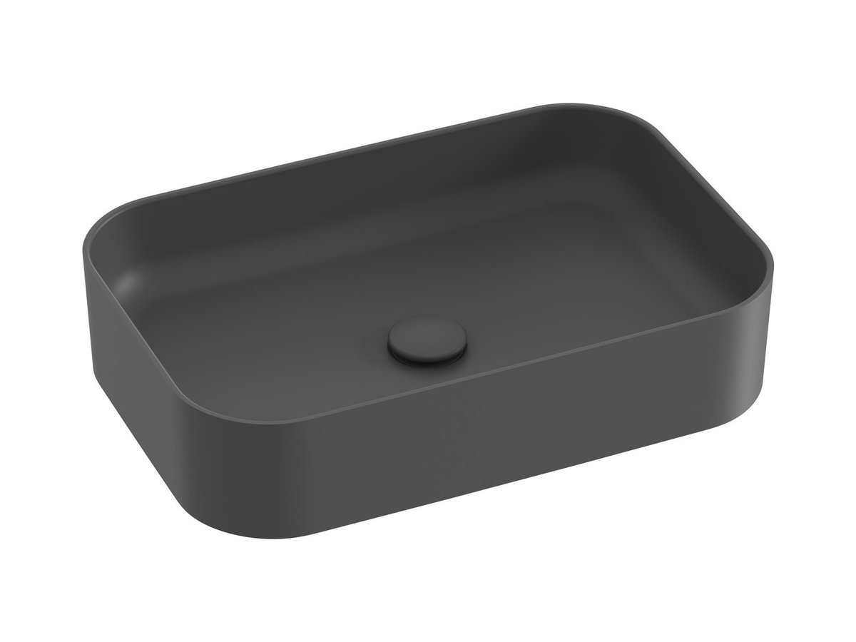 Ravak Prostokątna umywalka ceramiczna nablatowa Ceramic R Slim 550 antracyt 1szt