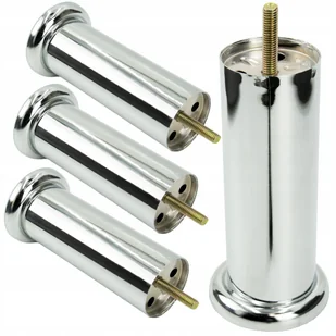 Zestaw 4 sztuk noga meblowa Prosta srebrny chrom wysokość 15 cm - Meble modułowe i akcesoria - miniaturka - grafika 1